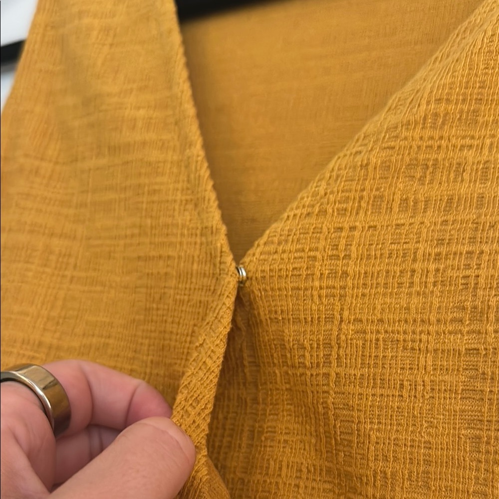Madewell Mustard Wrap Top - Picture 6 of 8